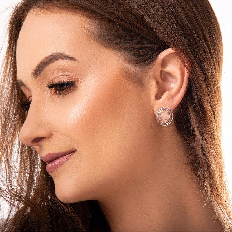 BRINCO FOLHEADO A OURO COM ESMALTE VERDE