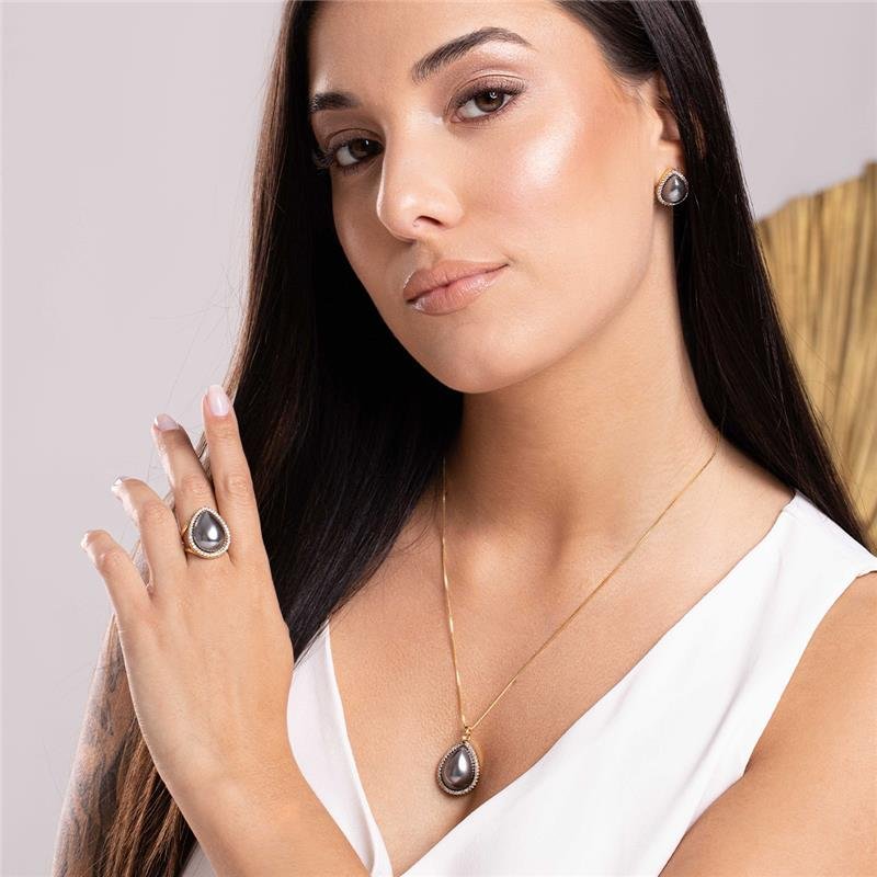 CONJUNTO FOLHEADO A OURO