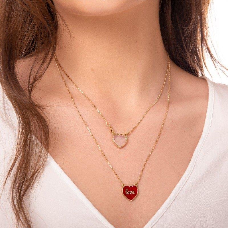 PINGENTE FOLHEADO A OURO COM ESMALTE PRETO