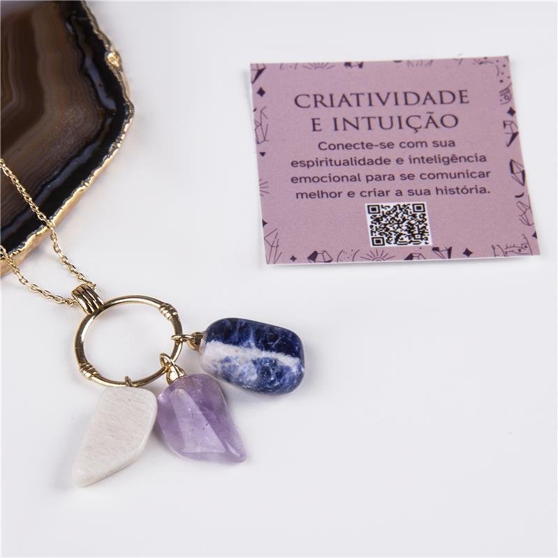 PINGENTE FOLHEADO A OURO - CRIATIVIDADE E INTUIÇÃO 