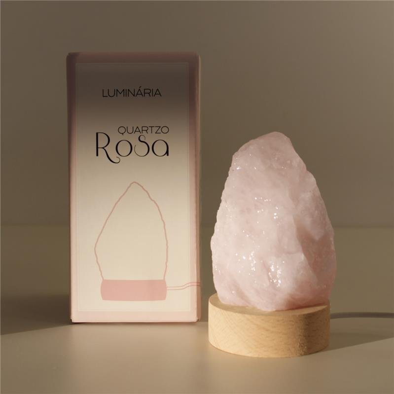 LUMINÁRIA PEQUENA LUZ COLORIDA - QUARTZO ROSA